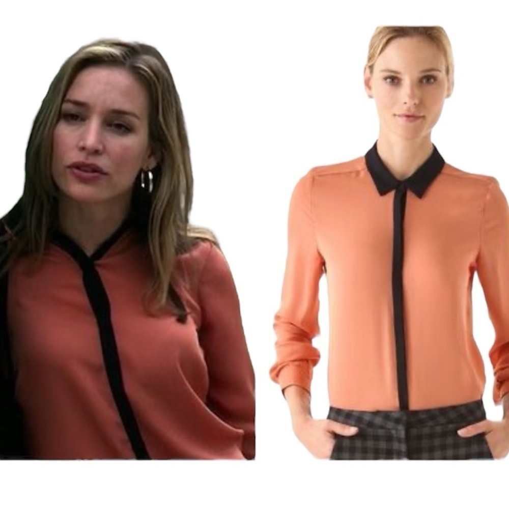A.L.C. Gillian Silk Button Down Top Contemporary Modern Minimalist